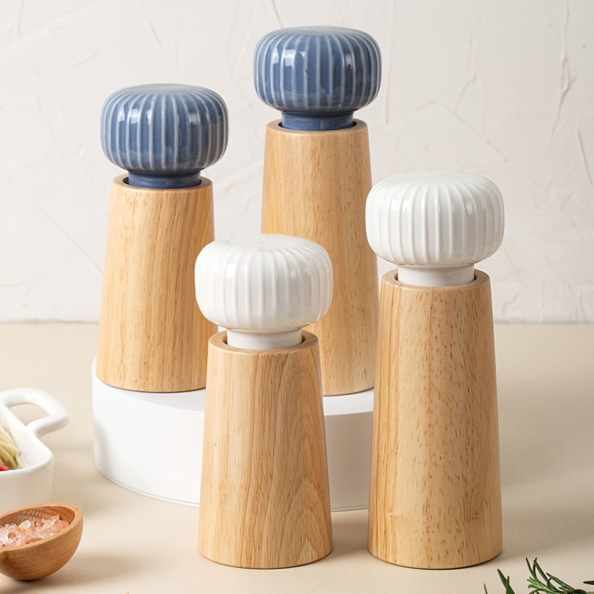 Scandinavian Manual Pepper & Salt Grinder | Wooden & Ceramic Core