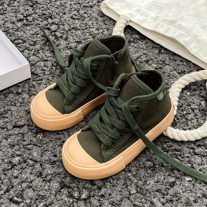 Unisex Solid Color Canvas Sneakers | Lightweight Skate Shoes