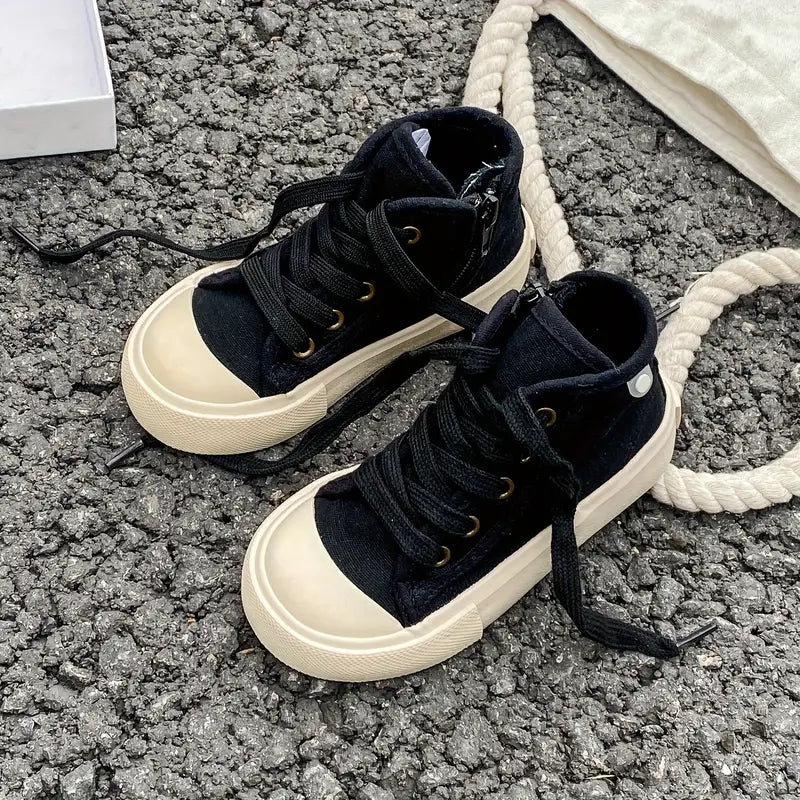 Unisex Solid Color Canvas Sneakers | Lightweight Skate Shoes