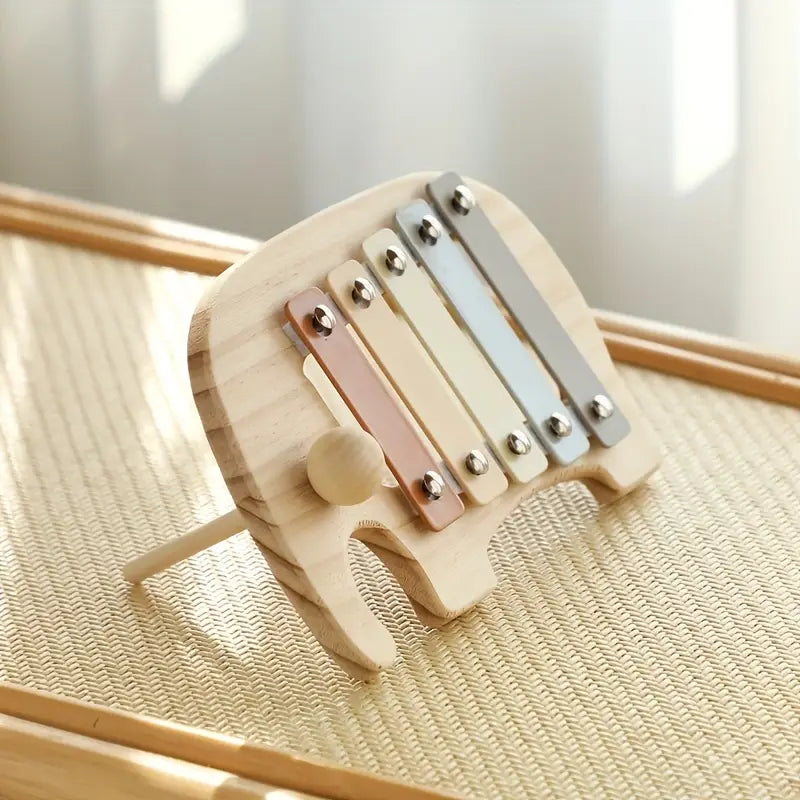 Wooden Elephant Sensory Toy – Early Learning Tapping Board