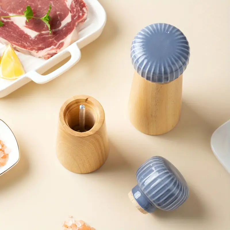 Scandinavian Manual Pepper & Salt Grinder | Wooden & Ceramic Core