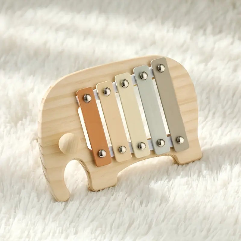 Wooden Elephant Sensory Toy – Early Learning Tapping Board