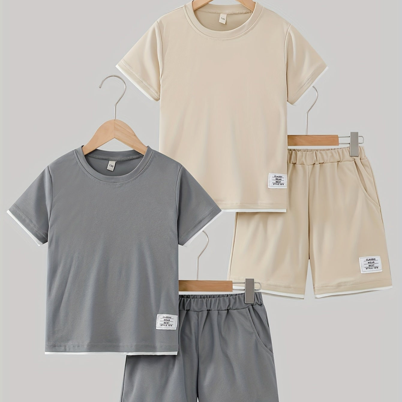 Casual Solid Color Teen Outdoor Set | Short Sleeve and Shorts