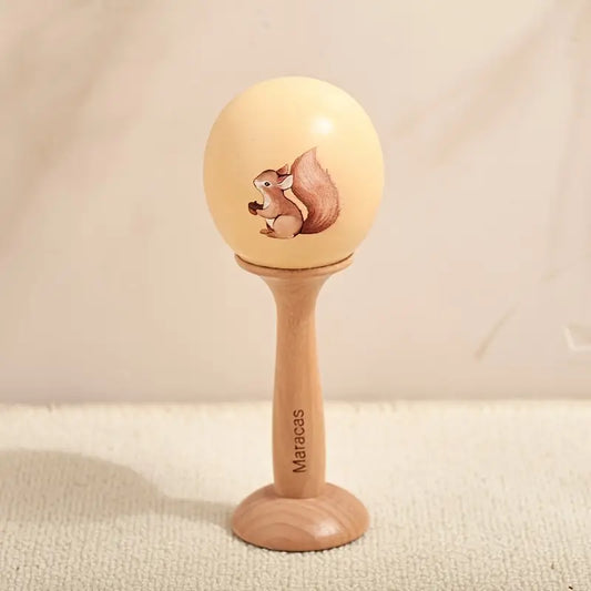 Squirrel Hand Bell Rattle Toy – Grip Training Sensory Play