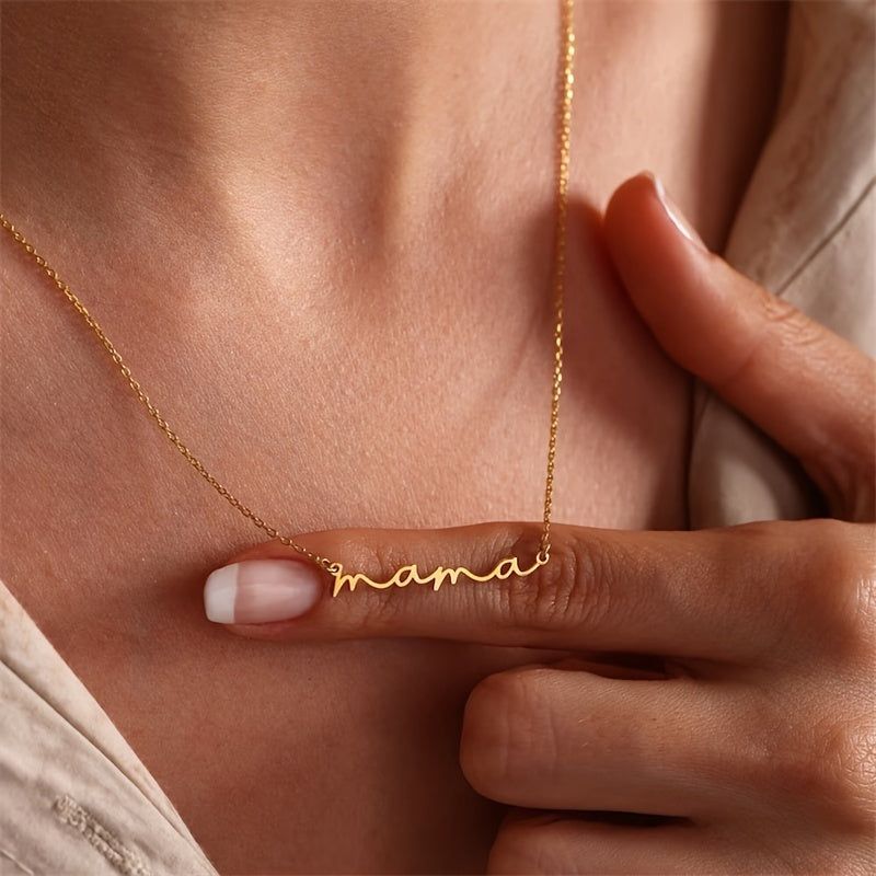 Titanium steel ‘Mama’ pendant necklace