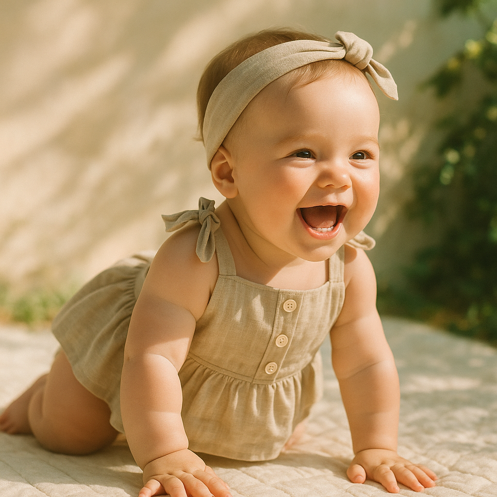 Solid Color Cotton Baby Romper Dress | Casual Sleeveless Onesie