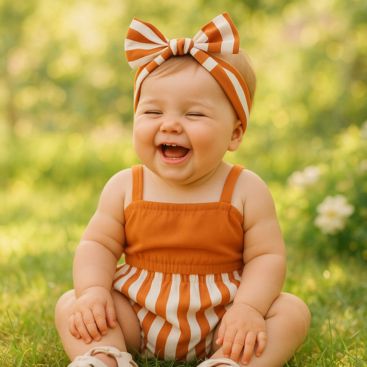 Girls Strapless Top and Striped Shorts Set | Summer Outfit