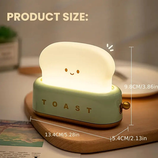 Cute Toaster-Shaped LED Night Light | USB Rechargeable | Eco Lamp
