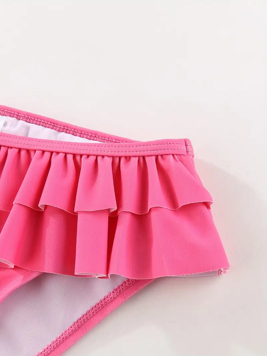 Flamingo Print Two-Piece Swimsuit