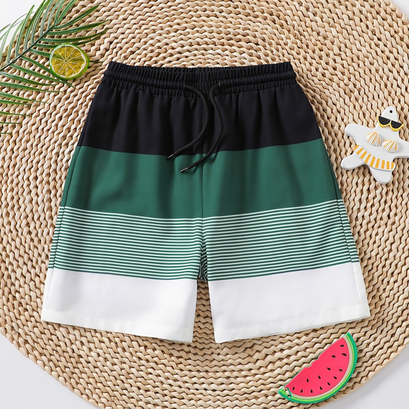Boys' Stripe Swim Trunks