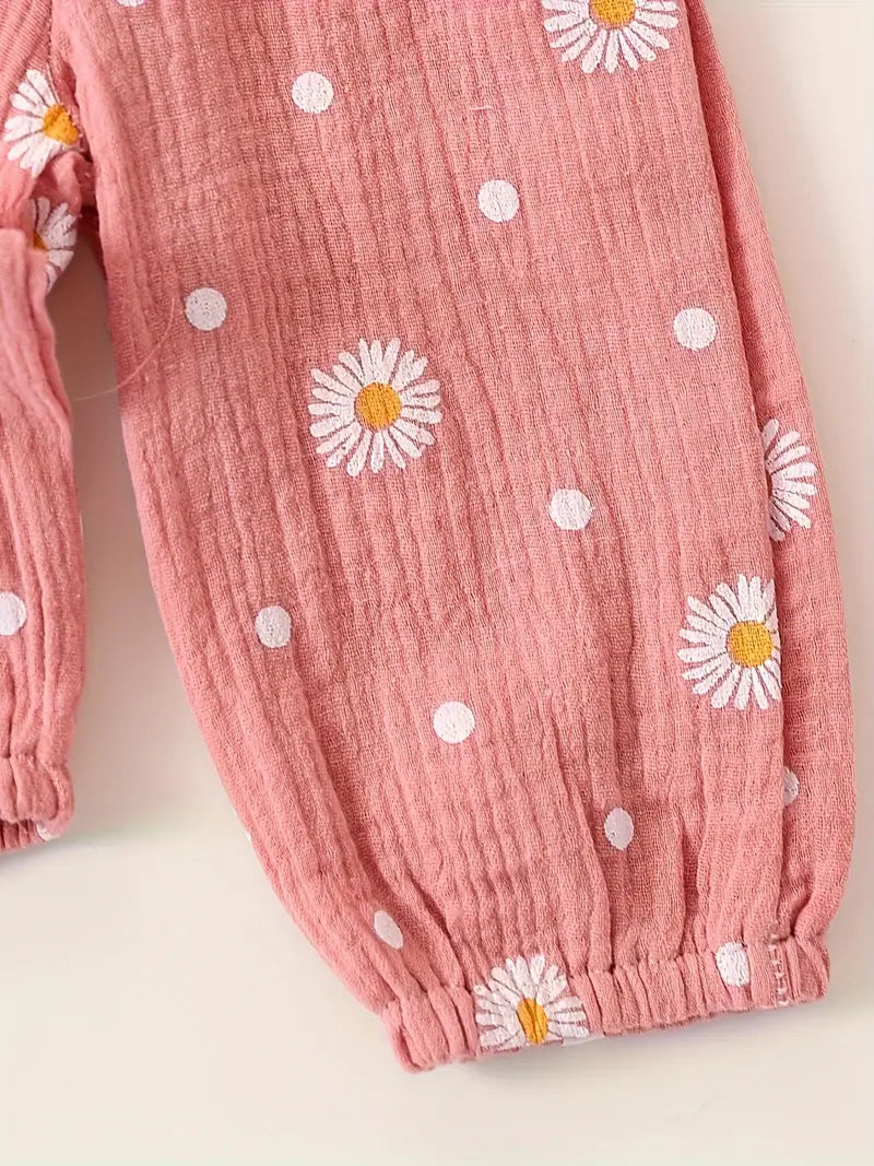 3-Piece Baby Girl Outfit – Flutter Onesie, Floral Pants & Headband