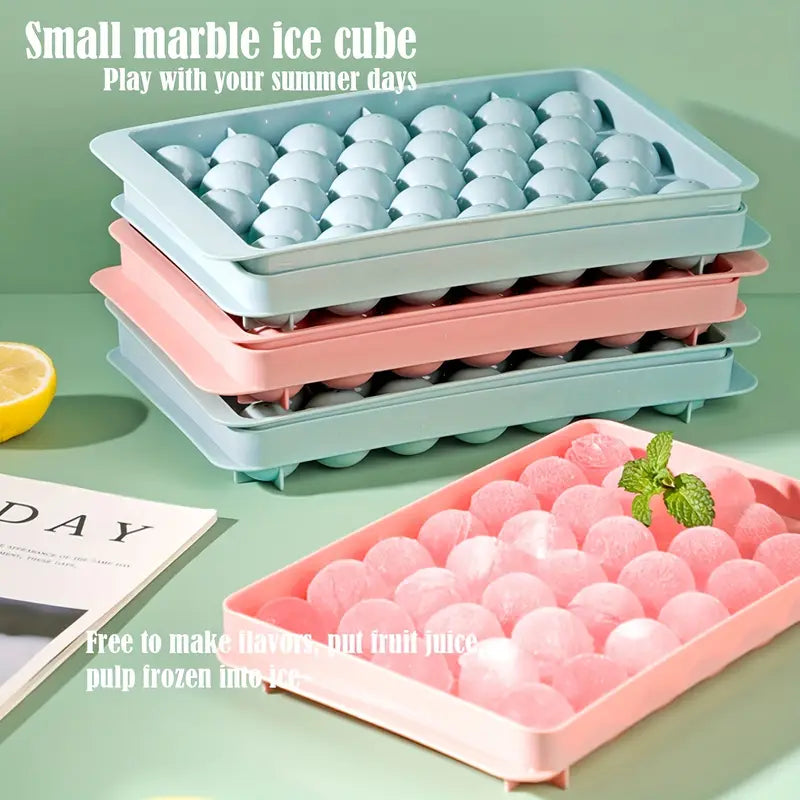 Round Ice Cube Mold Tray | 32 Ice Cubes | Summer Essential