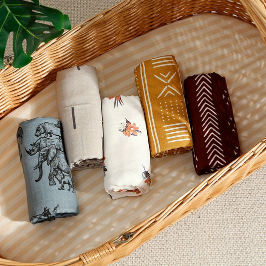 Soft Cotton Muslin Swaddle Blanket | Stylish Newborn Wrap
