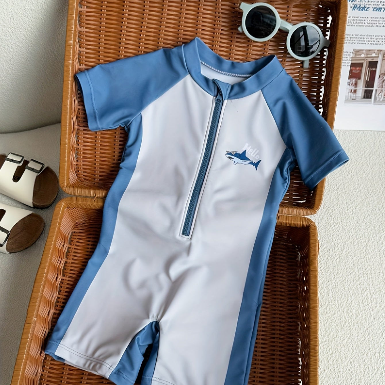 Boys' Shark One-Piece Swimsuit