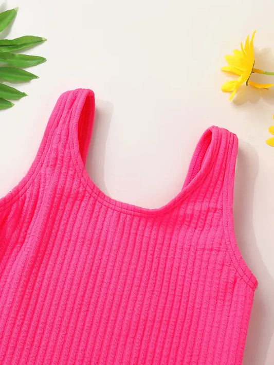 Sleeveless Ribbed Teal Swimsuit