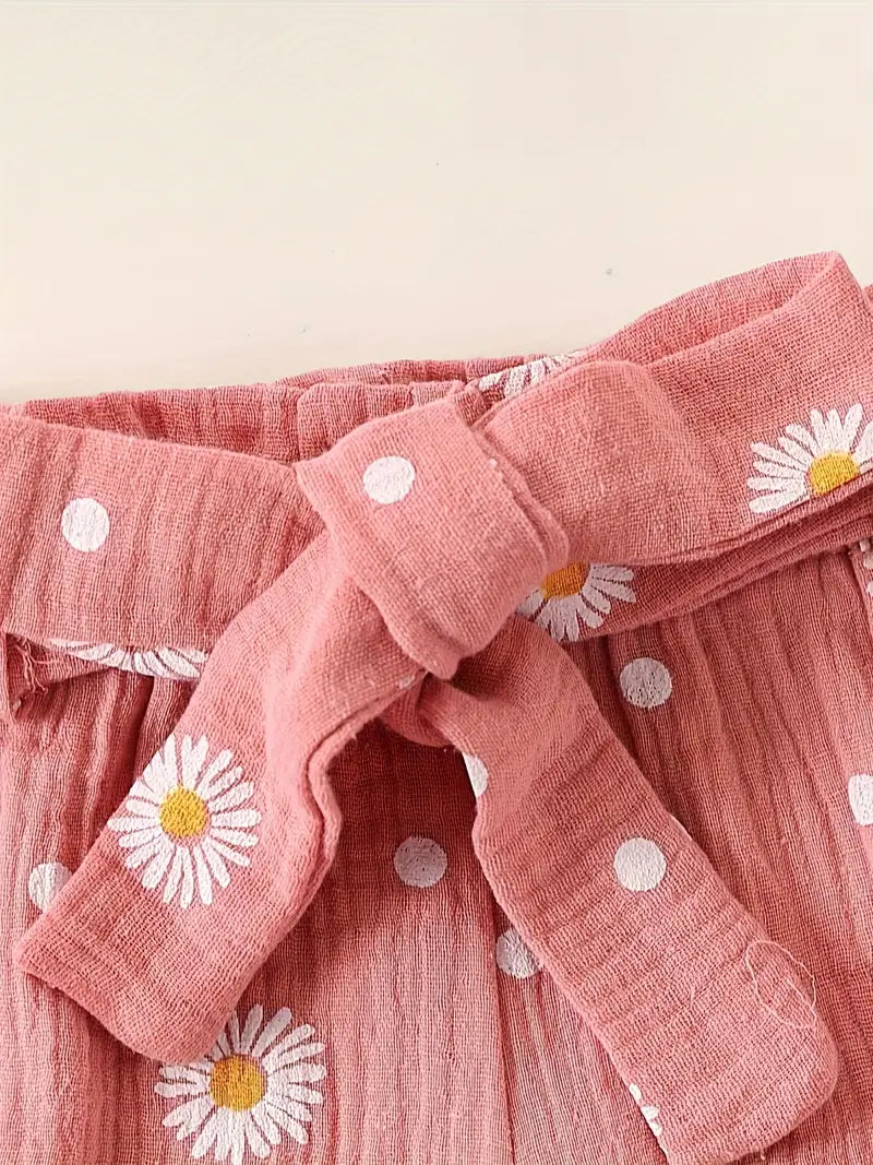 3-Piece Baby Girl Outfit – Flutter Onesie, Floral Pants & Headband