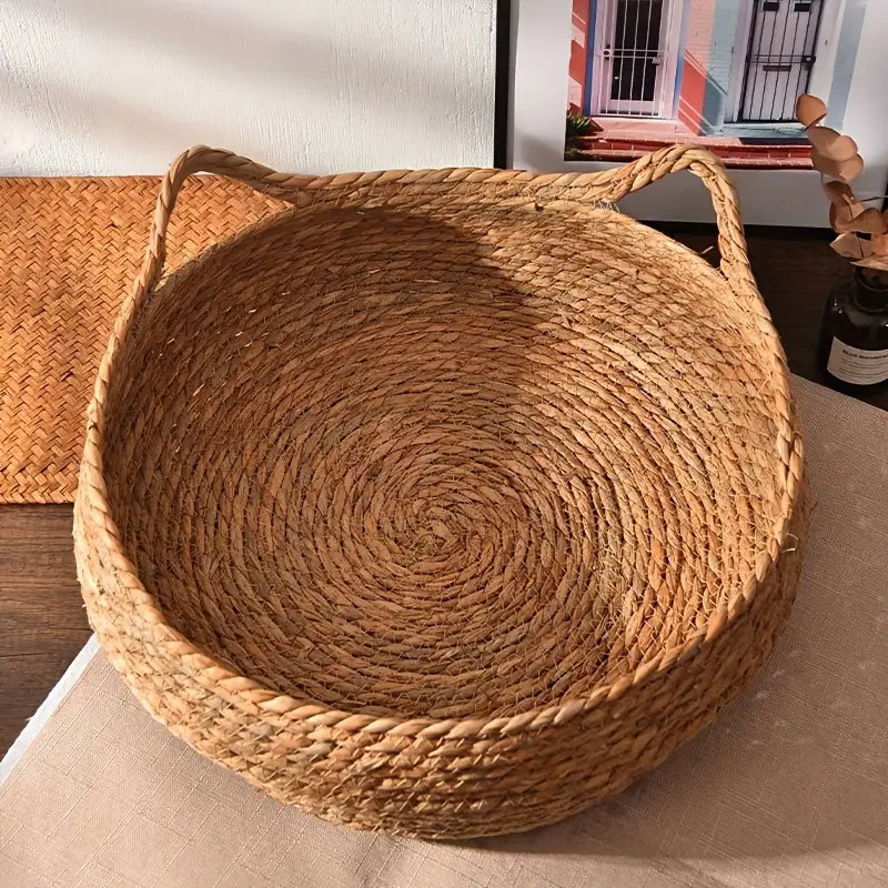 Handwoven Eco Rattan Cat Nest | Breathable Pet Bed