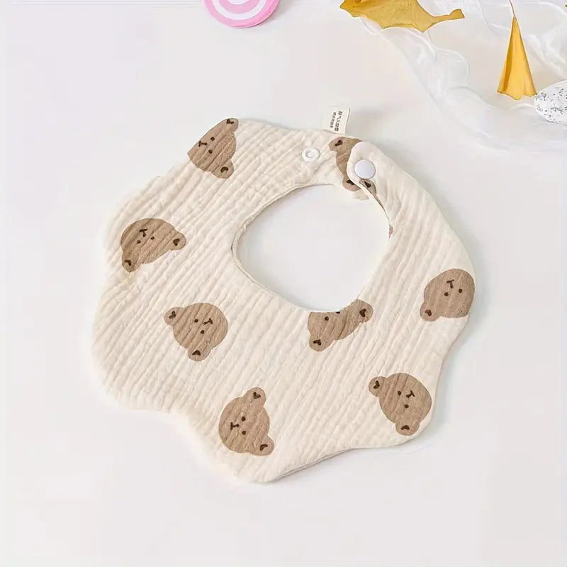 3-Pack Muslin Cotton Bibs – 6-Layer Absorbent Towels