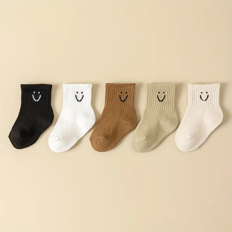 5-Pack Infant Cartoon Socks – All-Season Soft Comfort