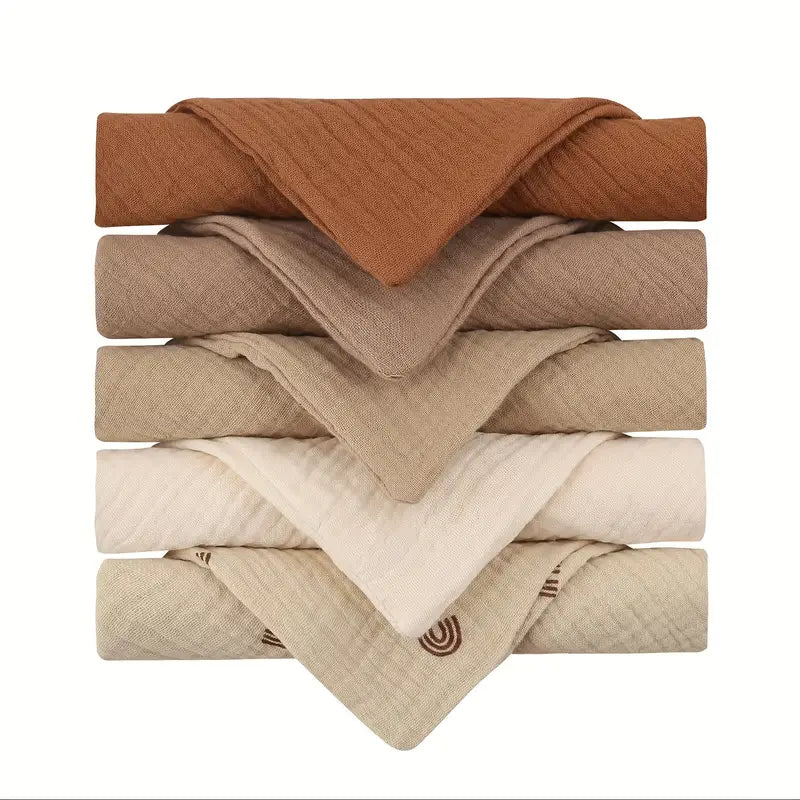 5-Pack Bamboo Cotton Baby Washcloths – Ultra Soft & Absorbent