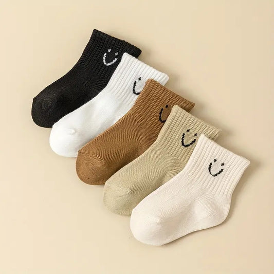 5-Pack Infant Cartoon Socks – All-Season Soft Comfort