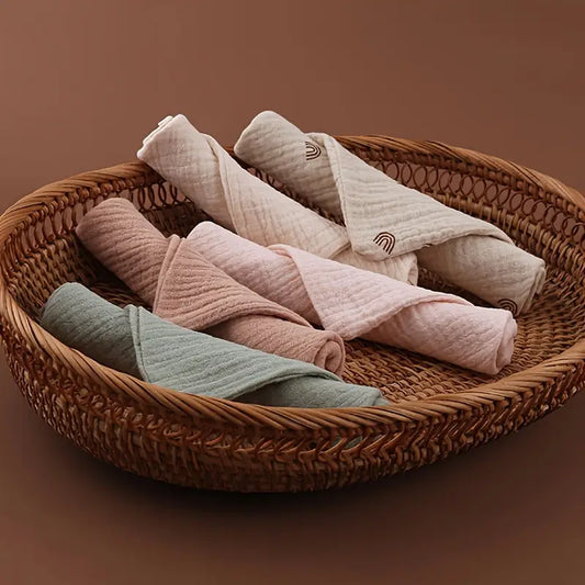 5-Pack Bamboo Cotton Baby Washcloths – Ultra Soft & Absorbent