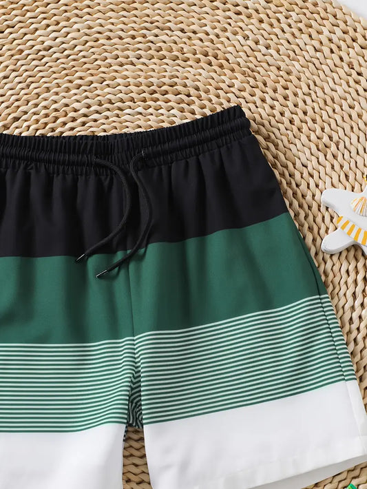 Boys' Stripe Swim Trunks