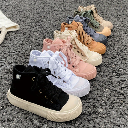 Unisex Solid Color Canvas Sneakers | Lightweight Skate Shoes