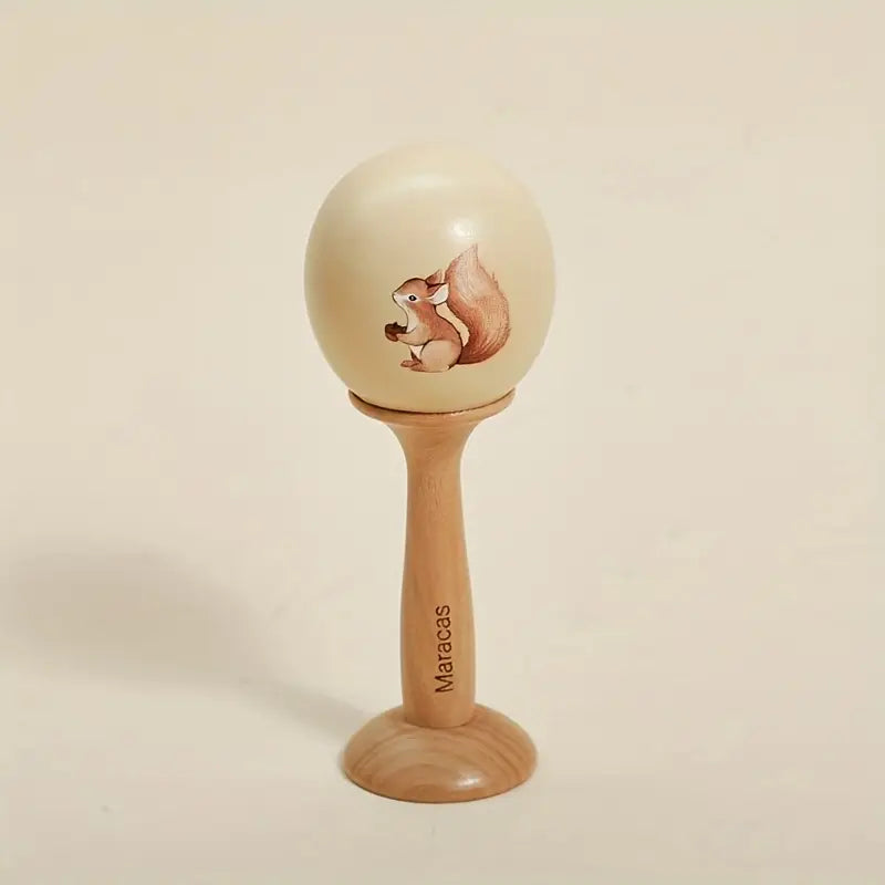Squirrel Hand Bell Rattle Toy – Grip Training Sensory Play
