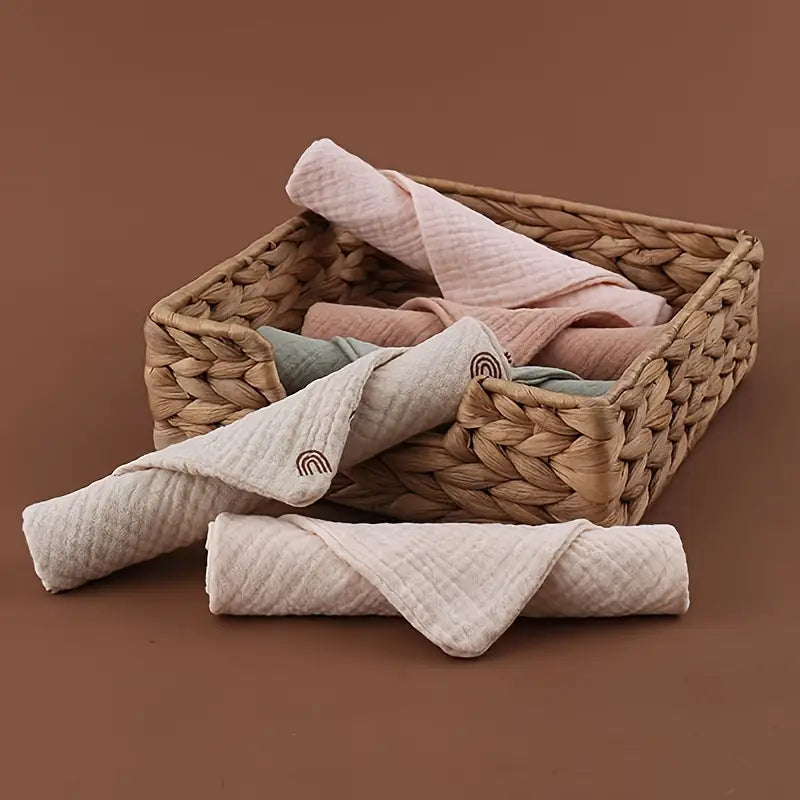5-Pack Bamboo Cotton Baby Washcloths – Ultra Soft & Absorbent