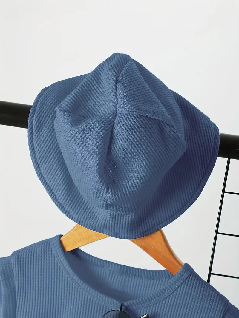 2-Piece Waffle Knit Summer Set – Boys T-Shirt & Shorts