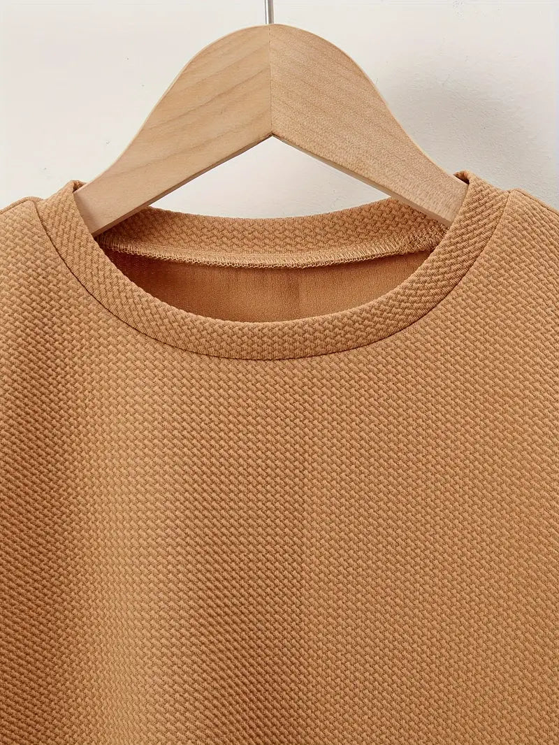 3PCS Boys Solid Color Curved Hem T-Shirts | Summer Casual