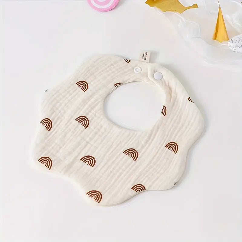 3-Pack Muslin Cotton Bibs – 6-Layer Absorbent Towels