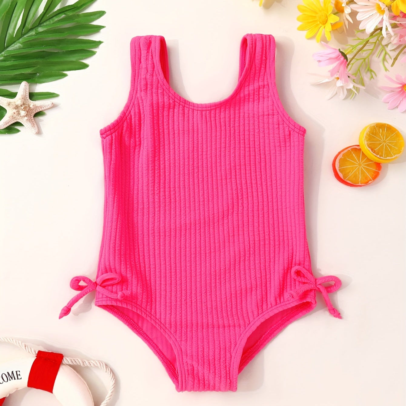 Sleeveless Ribbed Teal Swimsuit