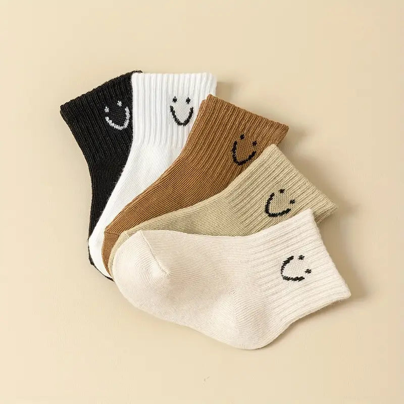 5-Pack Infant Cartoon Socks – All-Season Soft Comfort