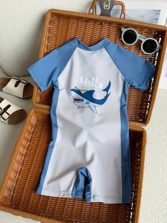 Boys' Shark One-Piece Swimsuit