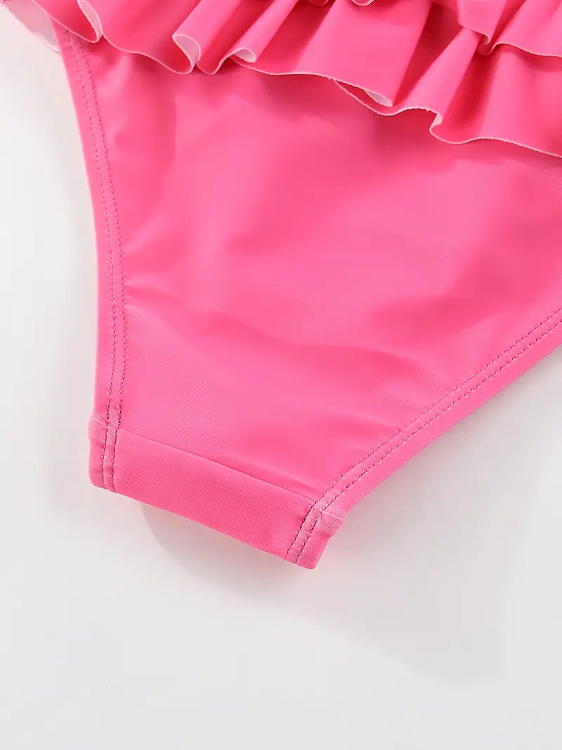 Flamingo Print Two-Piece Swimsuit