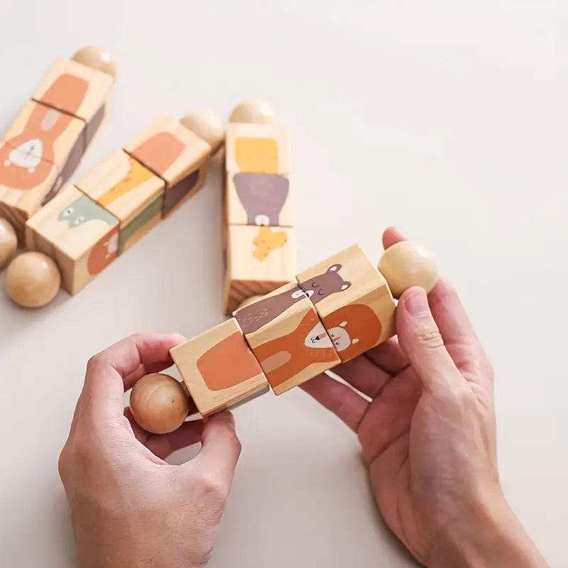 Interactive Wooden Animal Puzzle – Educational Baby Toy