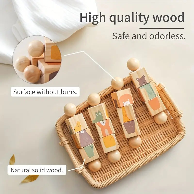 Interactive Wooden Animal Puzzle – Educational Baby Toy